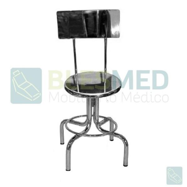 Banco Cromado Giratorio Con Respaldo