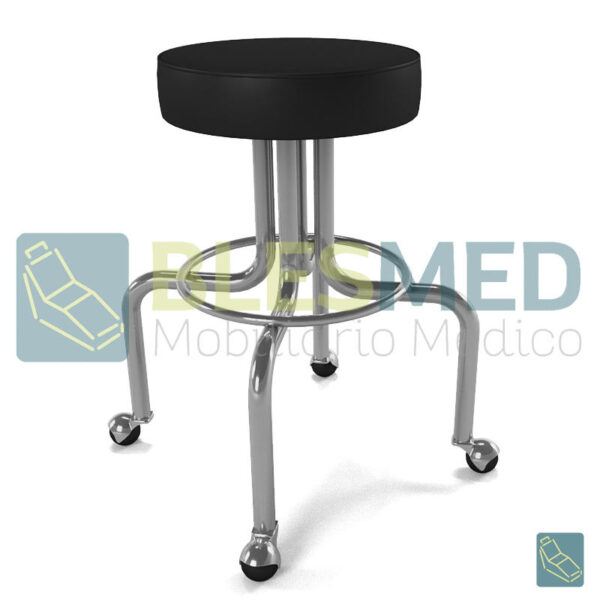 Banco Giratorio Tapizado Con Ruedas