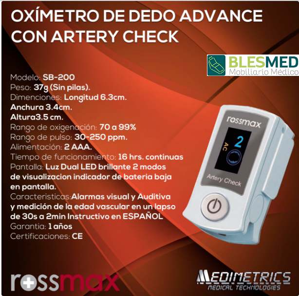Oximetro Rossmax SB200 Edad Bascular