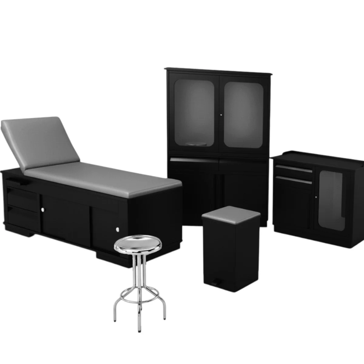 Juego De Consultorio Chaise Longue Clarens negro blesmed Juego De Consultorio Chaise Longue Clarens